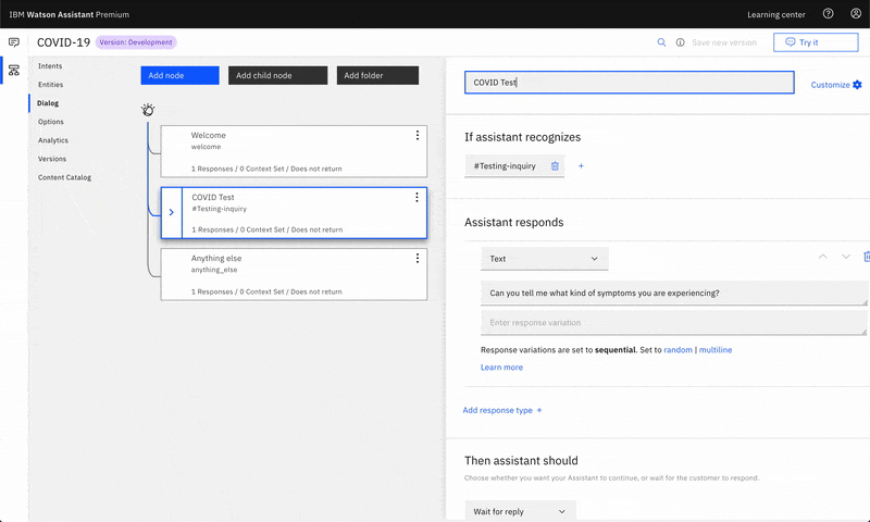 The Dialog preview panel